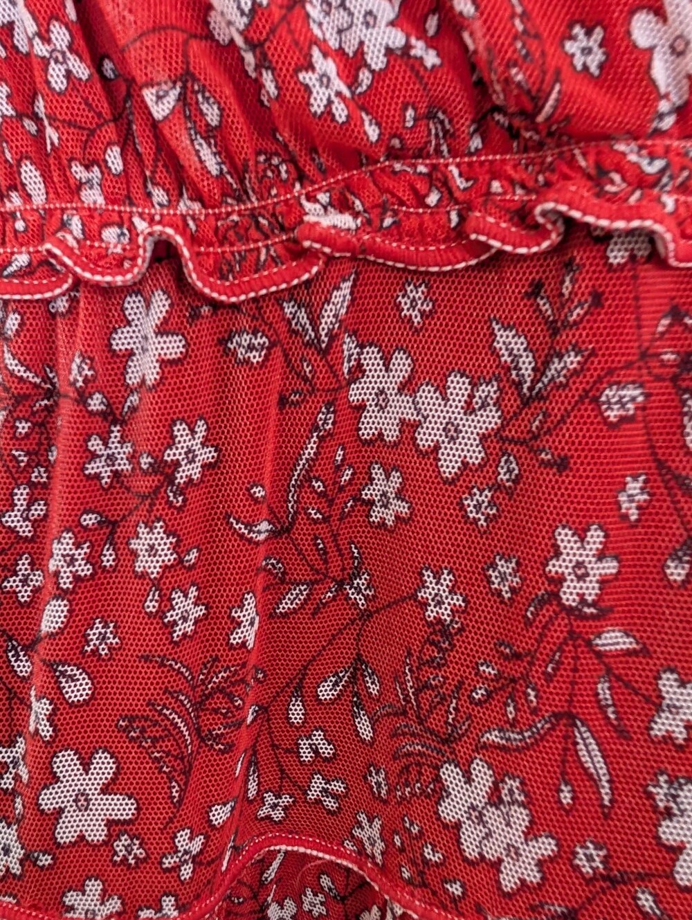 MAX STUDIO Red Floral Boho Tiered Maxi Dress Size XS - Picture 6 of 6